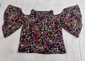 Floral Cold Shoulder Top