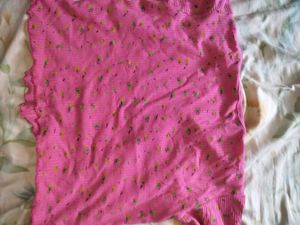 Pink Floral Ribbed Button-Down Top