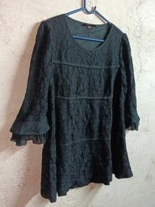 Stylish Women&#39;s Lace Top Layered Blouson Black 🖤