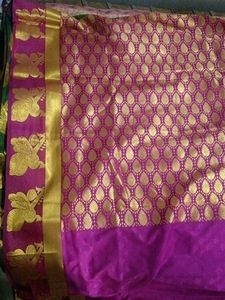 Green  With Pink Elegant Saree