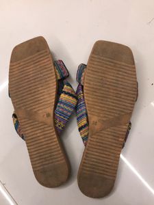 Boho Striped Bow Sandals