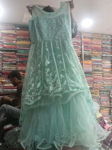 Elegant Mint Green Ethnic Gown