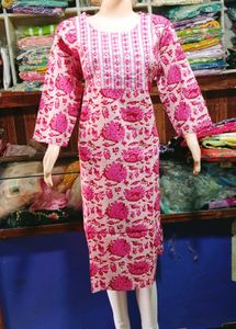 Pure Malmal Cotton Kurti For Women