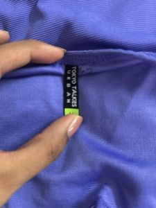 Blue Halter Crop Top