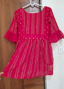 Red Sharara Set Bust 34 (Alterable Upto 36)