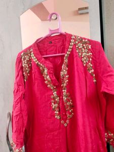 Red Handwork Suit