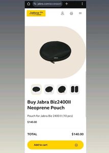Jabra Headphones Neoprene Pouch for Evolve Model