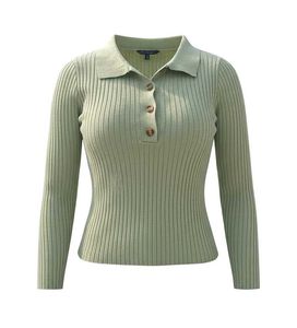 Green Ribbed Knit Polo Top