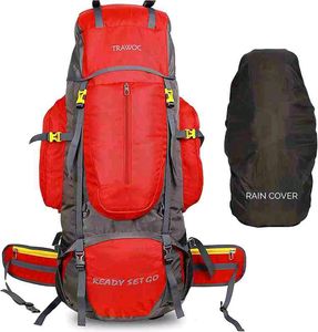 80L Travel Backpack for Outdoor Sport Camp Hiking Trekking Bag C (Red) Rucksack  - 80 L