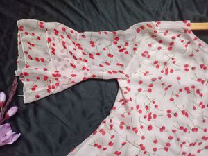 Baby Pink Cherry printed Dress
