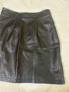High Waisted Leather Mini Skirt