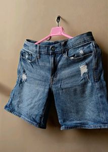 Trendy Blue Denim Shorts For Women (Worn Once)