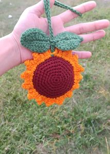 Crochet Sunflower Keychain