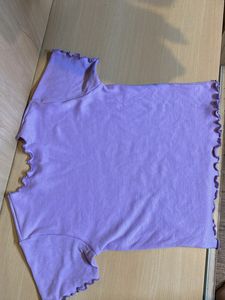 Purple High neck And Netted T Shirt