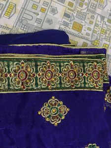 Embroidered Purple Saree