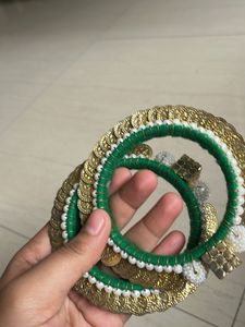 Green Bangles Set Of 2