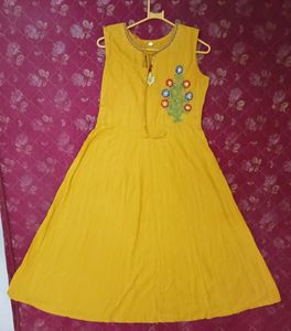 Yellow Full Length Kurti