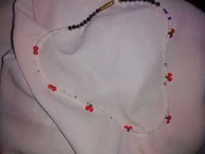 Beaded Cherry Necklace