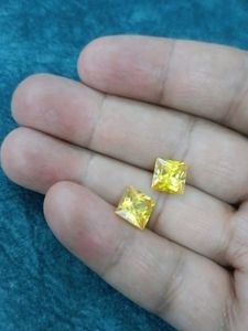 Yellow Square Stud Earrings