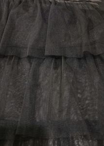 Black ruffled mesh top