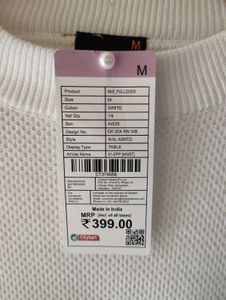 White Knitted Pullover Sweater