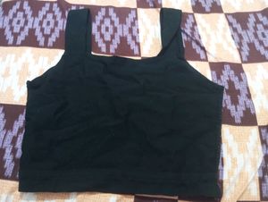Black Shimmery Crop Top
