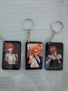 3Pcs Keychains"Chainsaw Man" Girls .