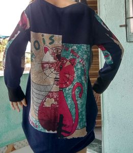 Funky Cat Print Dress