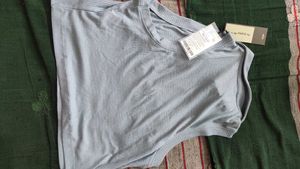 Trendy Blue Ribbed Tank Top