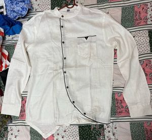 Asymmetrical White Button Down