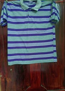 Striped Purple Pocket T-Shirt