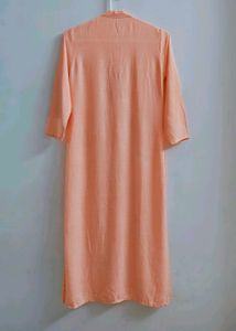 Embroidered Peach Kurta