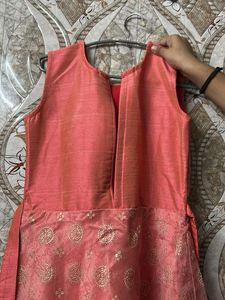 Beautiful Peach Party Wear Gawn
