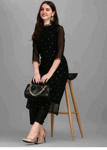 New Black Kurta Set