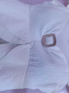 White Ruffle Peplum Top
