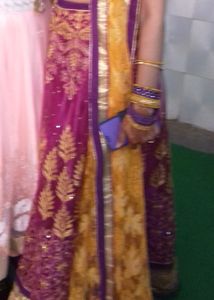 Purple &amp; Gold Embroidered Dress