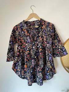 Floral Print Tunic Top