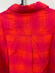 Max Red &amp; Orange Plaid Button-Up
