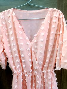 Preety Peach One Piece Dress Size M To L.