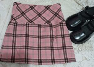 Pink Plaid Skirt
