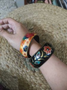 Handpainted Vintage Pure Brass Bangles
