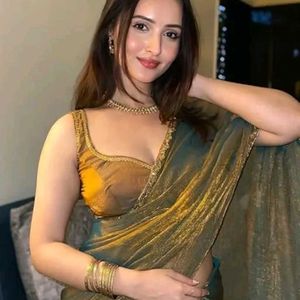Elegant Gold & Green Saree