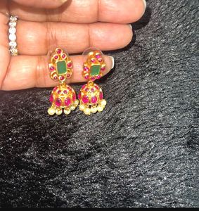 Gold -Plated Pearls Beaded Jewellery Set