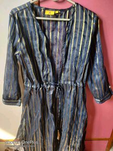 Striped Midi Kurta/ Dress Jacket