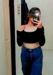 Urbanic Black Fitted Crop Top