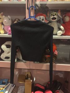Tommy Jeans Full Sleeve Black Crop Top