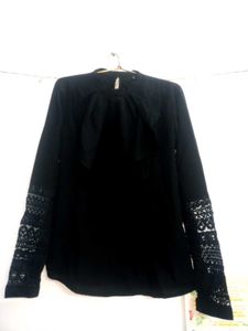 Elegant Black Ruffle Top