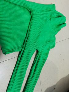 Green Turtleneck Top