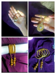 •Set of Neckpiece+ Mangtika & ✨ Latkan Bangles•
