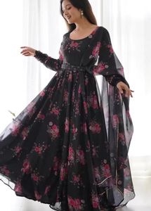 Beautiful Anarkali Suit With Belt And Dupatta
